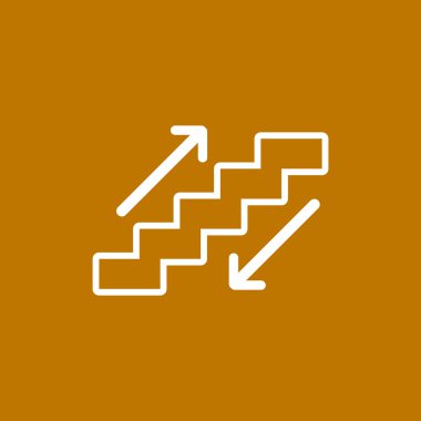 Yürüyen merdivenlerden işaretiyle merdiven ve okları 