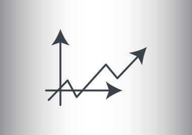 Yükselen grafik basit web simgesi 