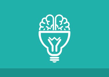 Ampul simgesi olan beyin 