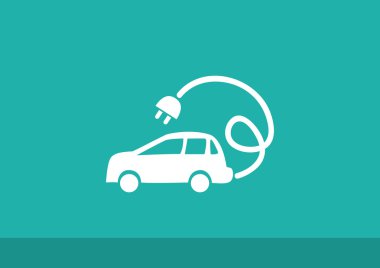 Elektrik araba basit web simgesi 