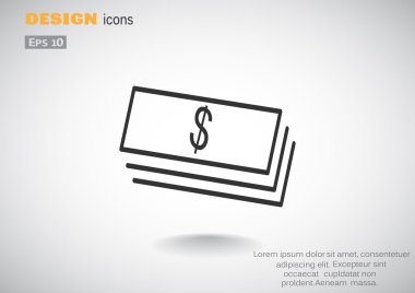 Dolar web simgesi yığını 