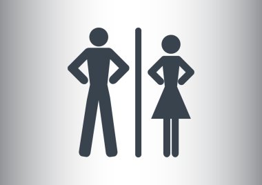 Cinsiyet işaretleri ile WC simgesi 