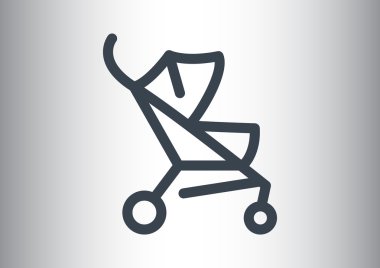 Basit bebek arabası anahat web simgesi 
