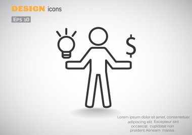 Işık ve dolar simgesi olan insan 