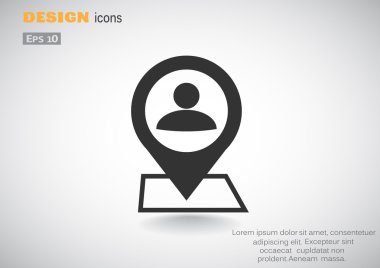 İnsan konum işaretçisi basit simgesine 