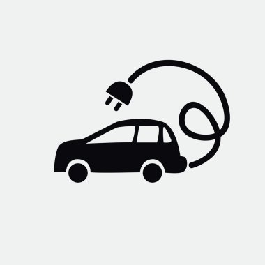 Elektrik araba basit web simgesi 