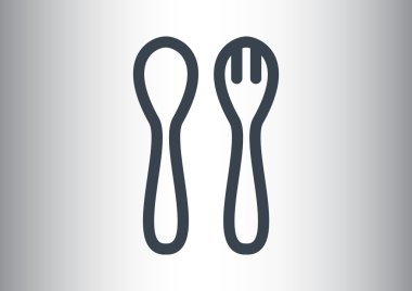 Basit çatal kaşık ve çatal  