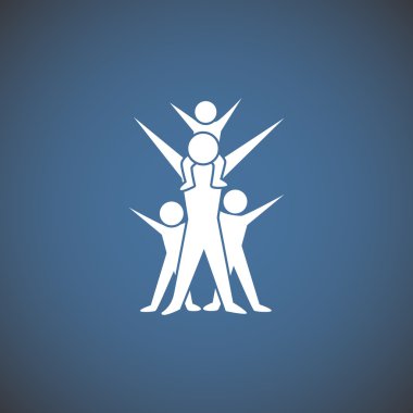 Mutlu aile kavramı web simgesi 