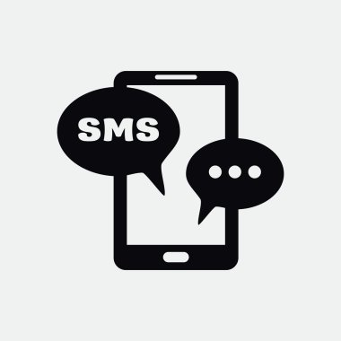 Sms kabarcıklar simgesi ile Smartphone 