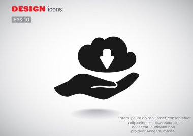 Veri yandan web simgesi bulut 