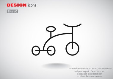Bebek üç tekerlekli bisiklet basit simgesi 