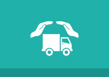 Eller web simgesi ile kamyon 