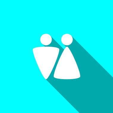 Cinsiyet işaretleri ile WC simgesi 