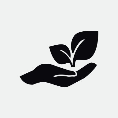 İnsan el simgesi yapraklarda