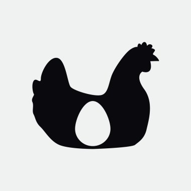 Tavuk yumurta içindeki siluet 