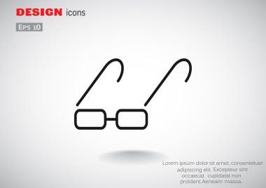 Basit dikdörtgen gözlük simgesi 