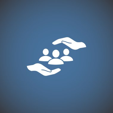 Grup insanlar ve eller simgesini 