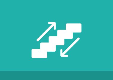 Yürüyen merdivenlerden işaretiyle merdiven ve okları 