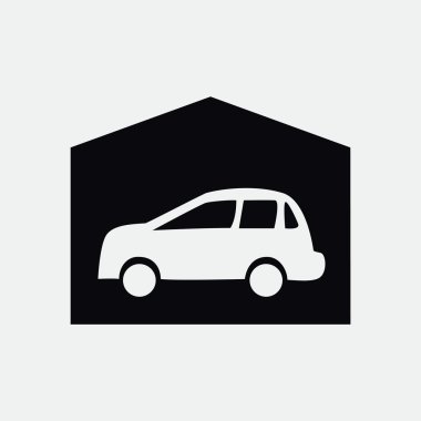 Garajda araba basit simgesiyle 