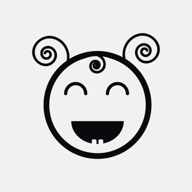 Mutlu bir çocuk yüzü doodle 