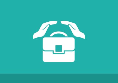 Evrak çantası ile eller web simgesi 