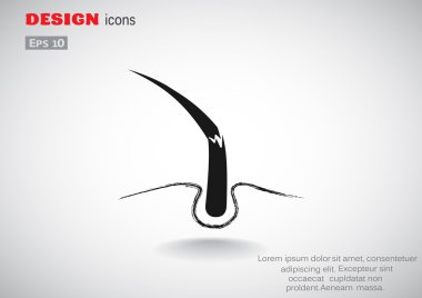 Hasarlı saçın web simgesi, basit vektör çizim