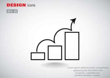 Grafik simgesi üzerinde Eğri ok 