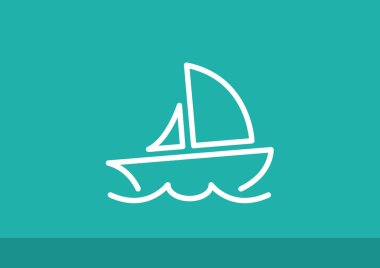Yelkenli tekne web simgesi 