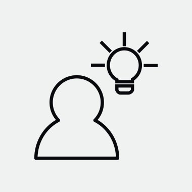 İnsan ve ampul basit simgesi 