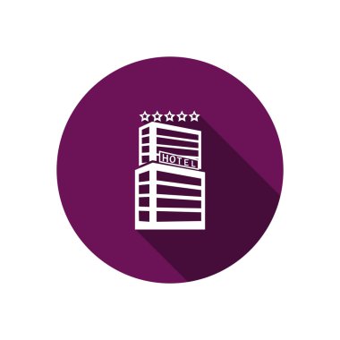 Otel binası basit simgesi 