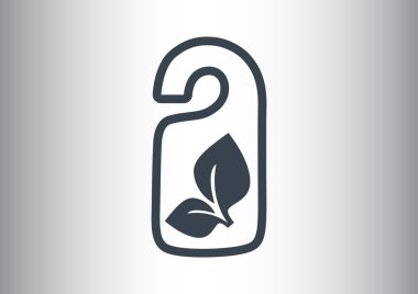 Eko yazıt yaprakları simgesi, anahat vektör çizim ile