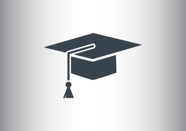 Akademik şapka basit web simgesi 