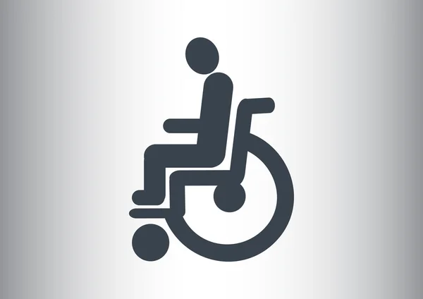 Handicapés sur fauteuil roulant icône simple — Image vectorielle