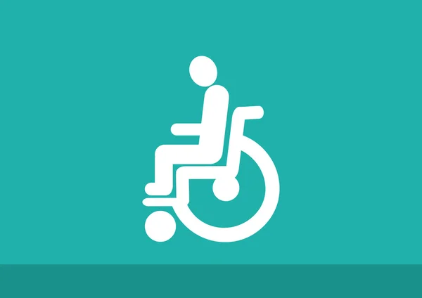 Handicapés sur fauteuil roulant icône simple — Image vectorielle