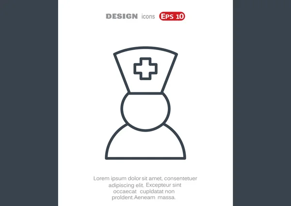 Ikona webové silueta zdravotní sestra — Stockový vektor