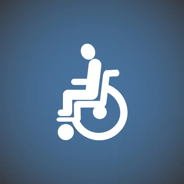 Handicapés sur fauteuil roulant icône simple — Image vectorielle