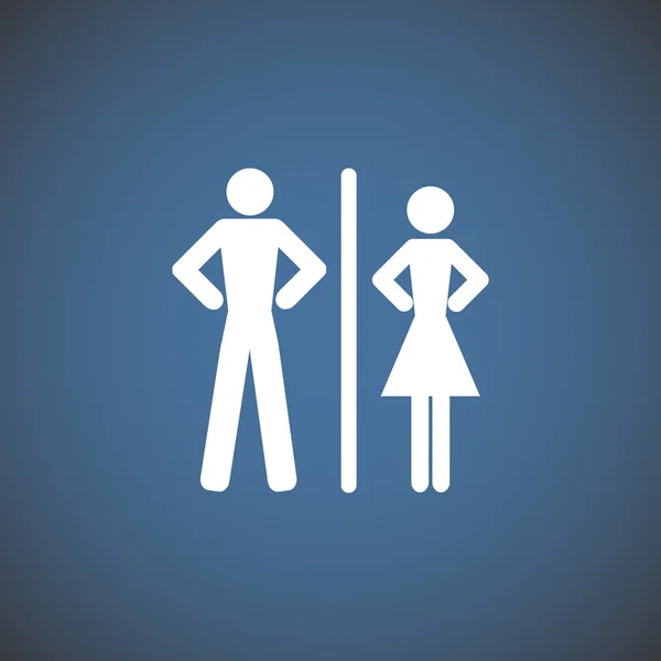 WC pictogram met gender tekenen — Stockvector