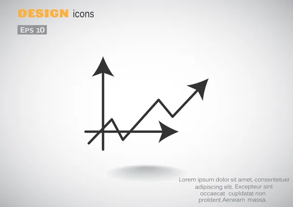 Yükselen grafik basit web simgesi — Stok Vektör