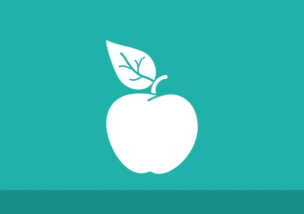 Manzana con icono de la hoja web, esquema ilustración vectorial — Archivo Imágenes Vectoriales