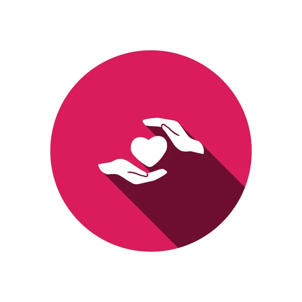 Heart in hands simple icon — Stock Vector