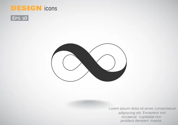 Símbolo infinito icono web — Vector de stock