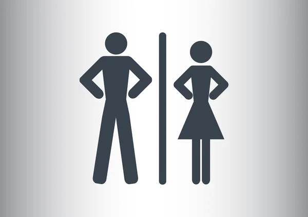 WC pictogram met gender tekenen — Stockvector