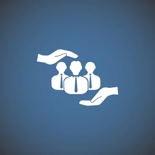 Group of people and hands icon — Stock Vector