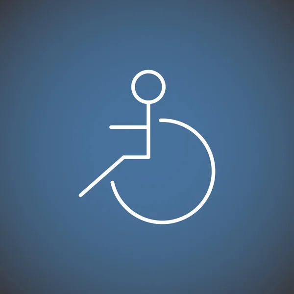 Handicapés sur fauteuil roulant icône simple — Image vectorielle