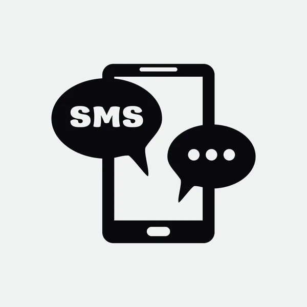 Smartphone mit SMS-Blasen-Symbol — Stockvektor