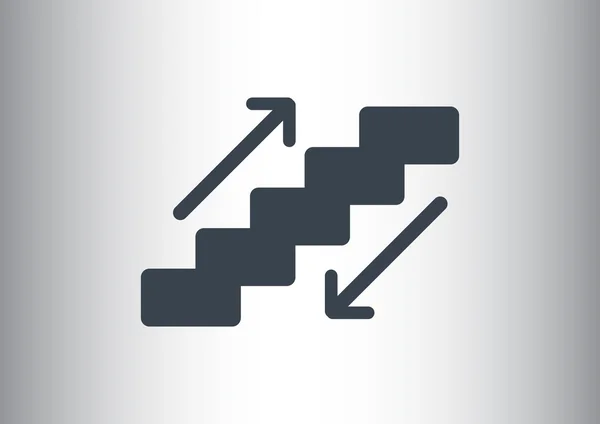 에스컬레이터 계단 및 화살표 표시 — 스톡 벡터