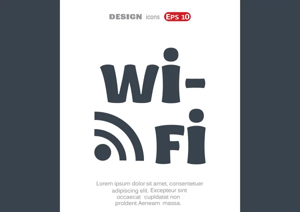 Wi-Fi yazıt dalgalar simgesiyle — Stok Vektör