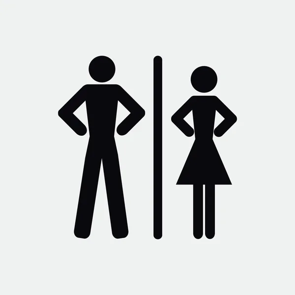 WC-ikonen med kön tecken — Stock vektor