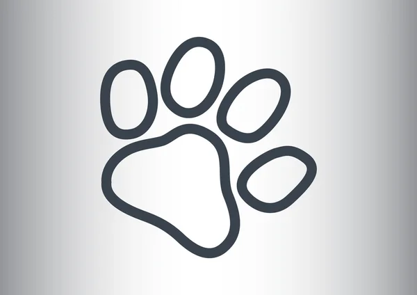 Hond paw track eenvoudige pictogram — Stockvector