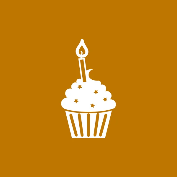 Cupcake desszert gyertya — Stock Vector